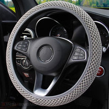 Load image into Gallery viewer, Universal Ice Silk Steering Wheel Cover Wear-resistant Anti-slip Car Accessories Microfiber Breathable Ice Silk Steering Wheel Cover Gear Handbrake Breathable Anti-Slip Warm Steering Wheel Cover Winter Cool Summer Cover Interior