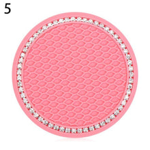 Load image into Gallery viewer, Universal Vehicle Bling Cup Holder Bling Glitter Acrylic Diamond Car Coaster PVC Travel Auto Cup Mats Insert Coaster Anti Slip Crystal Vehicle Bling Car Coasters Pink PVC Travel Auto Cup Holder Insert Coaster Anti Slip Crystal Vehicle Interior Accessories