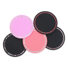 Load image into Gallery viewer, Universal Vehicle Bling Cup Holder Bling Glitter Acrylic Diamond Car Coaster PVC Travel Auto Cup Mats Insert Coaster Anti Slip Crystal Vehicle Bling Car Coasters Pink PVC Travel Auto Cup Holder Insert Coaster Anti Slip Crystal Vehicle Interior Accessories