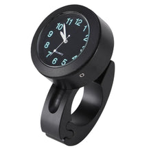 Load image into Gallery viewer, Universal Waterproof Motorbike Clock Night Light Motorcycle Handlebar Mount Clock Watch Dial Bike Handlebar Clock Watch Motorcycle Handlebar Mount Watch Clock Set with Anti-Skid Pad Wrench Universal Waterproof Black