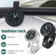 Load image into Gallery viewer, Universal Waterproof Motorbike Clock Night Light Motorcycle Handlebar Mount Clock Watch Dial Bike Handlebar Clock Watch Motorcycle Handlebar Mount Watch Clock Set with Anti-Skid Pad Wrench Universal Waterproof Black
