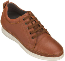 Load image into Gallery viewer, CALTO Casual 3 Inch Leather Elevator Sneakers - Brown - S4313