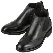 Load image into Gallery viewer, Leather Wing-Tip Ankle Boots - Three Inches - K28802