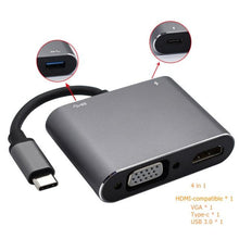 Load image into Gallery viewer, USB C to HDMI 4K VGA Adapter Compatible VGA USB C 3.0 Hub Adapter Charging Power PD Port Compatible For TV Laptop Projector