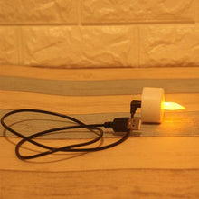 Load image into Gallery viewer, USB Charge One Piece Yellow Light LED Rechargeable Flameless Tea Light Candle With USB Flameless Flickering Candles Tea lights Decoration Parties Weddings Family Dinner Outdoor Picnic Chargeable LED Battery Candles