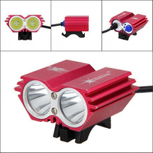 Load image into Gallery viewer, USB Waterproof Bike Light LED Front Bicycle Headlight Dual Lamps Super Bright LED Cycling Bike Light Front Headlight 4 Modes Bikelight Headlamp Rechargeable USB Led Lamp 8000LM