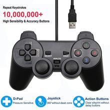 Load image into Gallery viewer, USB Wired Controller Gamepad For Computer Laptop Joystick Black Vibration PC Game Joystick Double Vibration Feedback Motors Fit for PC Computer