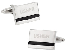 Load image into Gallery viewer, Usher Wedding Cufflinks with Onyx