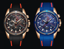 Load image into Gallery viewer, Men's Waterproof Modern Watch With Rubber Straps Multifunction Watches Unique Design Perfect Gift