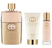 Load image into Gallery viewer, Gucci Guilty 3 Piece Hardbox Gift Set for Women (3 Ounce Eau de Parfum Spray + 1.6 Ounce Perfumed Body Lotion + 0.5 Ounce Eau de Parfum Travel Spray)