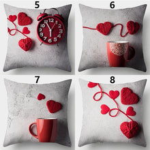 Load image into Gallery viewer, Valentines Day Red Heart And Flowers Pillow Cover Decorative Cushion Case Home Decor Sofa Couch Bedroom Car Flower Pillow Covers Love Pillow Covers Decorative Linen Square Throw Pillow Covers Couple Cushion Cases Home Decor for Sofa Bedroom Car 45x45cm