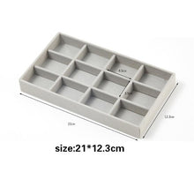 Load image into Gallery viewer, Velvet Jewelry Display Stackable Exquisite Jewelry Holder Portable Ring Earrings Necklace Organizer Box organizer Velvet Drawer Organizer Showcase Jewelry Storage for Bracelet Necklace Earring Ring