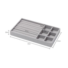 Load image into Gallery viewer, Velvet Jewelry Tray Handicraft Accessories Storage Ring Earring Necklace Finished Product Display Box Grey Beige Organizer Jewelry Storage Organizer Drawer Tray for Necklaces, Rings, Bracelets and Earrings