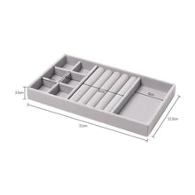 Load image into Gallery viewer, Velvet Jewelry Tray Handicraft Accessories Storage Ring Earring Necklace Finished Product Display Box Grey Beige Organizer Jewelry Storage Organizer Drawer Tray for Necklaces, Rings, Bracelets and Earrings