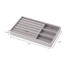 Load image into Gallery viewer, Velvet Jewelry Tray Handicraft Accessories Storage Ring Earring Necklace Finished Product Display Box Grey Beige Organizer Jewelry Storage Organizer Drawer Tray for Necklaces, Rings, Bracelets and Earrings