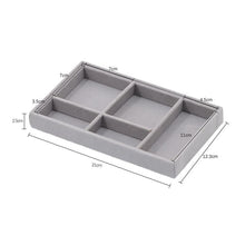 Load image into Gallery viewer, Velvet Jewelry Tray Handicraft Accessories Storage Ring Earring Necklace Finished Product Display Box Grey Beige Organizer Jewelry Storage Organizer Drawer Tray for Necklaces, Rings, Bracelets and Earrings