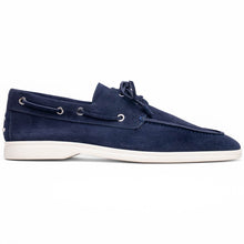 Load image into Gallery viewer, 16-675-NVY VENICE Italian Sueded Goatskin Boat Shoes, Navy