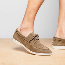 Load image into Gallery viewer, 16-675-TPE VENICE Italian Sueded Goatskin Boat Shoes, Taupe