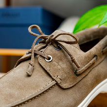 Load image into Gallery viewer, 16-675-TPE VENICE Italian Sueded Goatskin Boat Shoes, Taupe