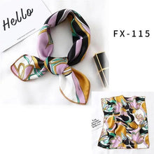 Load image into Gallery viewer, Versatile Square Silk Scarf For Women Fashionable Printed Small Neck Scarfs Office Lady Hair Band Foulard Hand For Female Bandana Shawl
