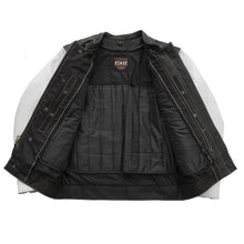 Load image into Gallery viewer, Vincent Men's Cafe Style Leather Jacket