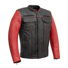 Load image into Gallery viewer, Vincent Men's Cafe Style Leather Jacket