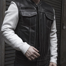 Load image into Gallery viewer, Vincent Men's Cafe Style Leather Jacket