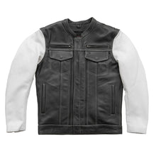 Load image into Gallery viewer, Vincent Men's Cafe Style Leather Jacket