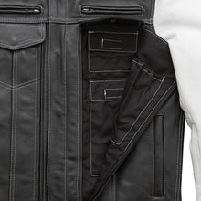 Load image into Gallery viewer, Vincent Men's Cafe Style Leather Jacket