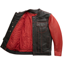 Load image into Gallery viewer, Vincent Men's Cafe Style Leather Jacket