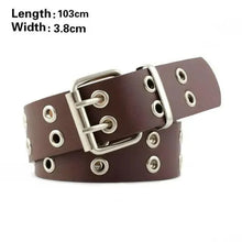 Load image into Gallery viewer, Vintage Adjustable Black Metal Waistband Buckle Leather Waistband For Jeans Trendy Women's Fashionable Design Waistbands 103cm