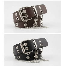 Load image into Gallery viewer, Vintage Adjustable Black Metal Waistband Buckle Leather Waistband For Jeans Trendy Women's Fashionable Design Waistbands 103cm