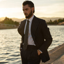 Load image into Gallery viewer, Caruso - Silk Jacquard Tie - Midnight Blue
