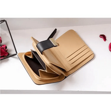 Load image into Gallery viewer, Vintage PU Leather Short Wallets Leaf Design Fashion Purse For Women Elegant Ladies Cute Zipper Purses Card Holders Women Wallet