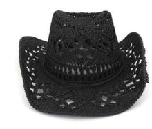 Load image into Gallery viewer, Vintage Straw Cowboy Hat Hand Made Beach Straw Hat Summer Outdoor Men's And Women's Big Brim Sun Hat Elegant Party Cap Sun Protection Unisex Hats Breathable Hat