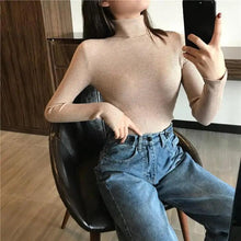 Load image into Gallery viewer, Vintage Style Autumn Winter Thick Sweater For Women Knitted Ribbed Pullover Sweater Long Sleeve Turtleneck Slim Jumper Soft Warm Pullover
