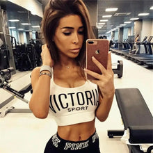 Load image into Gallery viewer, Vintage Style Fitness Women Sports Bra Breathable Crop Top Running Gym Yoga Tops Ladies Seamless Padded Push Up Bras Workout Wear