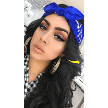 Load image into Gallery viewer, Vintage Style Print Bandana Hair Bands for Girls Women Headband Square Scarf Face Mask Cross Turban Bandanas Headwear