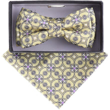 Load image into Gallery viewer, Vittorio Farina Boy's Designer Floral Print Print Bow Tie & Pocket Square