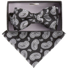 Load image into Gallery viewer, Vittorio Farina Boy's Designer Floral Print Print Bow Tie & Pocket Square