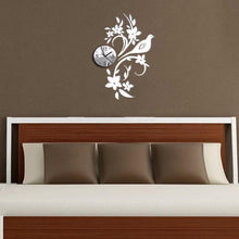 Load image into Gallery viewer, Wall Clock Modern Bird Design 3D Acrylic Mirror Living Room Quartz Needle 3D Clock Acrylic Mirror Wall Clock Decor Sticker Irregular Clock Wall Art Decals Wallpaper Home Decor for Living Room Bedroom Decoration