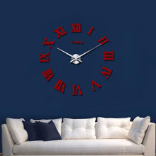 Load image into Gallery viewer, Wall Clock Promotion New Home Decor Large Roman Mirror 3D Wall Clock Mirror Surface Decorative Clock Large Wall Sticker Clock for Living Room Bedroom Office Home Decorations Fashion Modern Quartz Clocks Living Room Sticker Watch