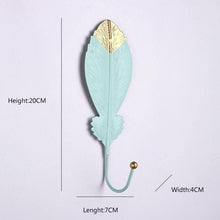 Load image into Gallery viewer, Wall Coat Rack Clothes Hanger Home Decoration Accessories Wall Hooks for Hanging Clothes Blue Leaves/Golden Leaves Home Storage Decorative Leaves Iron Hooks Tropic Plant Wall Mounted Single Clothes Hangers Decorative Hanger Hanging Hooks