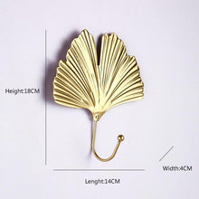 Load image into Gallery viewer, Wall Coat Rack Clothes Hanger Home Decoration Accessories Wall Hooks for Hanging Clothes Blue Leaves/Golden Leaves Home Storage Decorative Leaves Iron Hooks Tropic Plant Wall Mounted Single Clothes Hangers Decorative Hanger Hanging Hooks