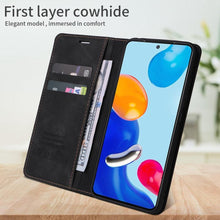 Load image into Gallery viewer, Wallet Flip Leather Case For Xiaomi Redmi 10 10C 9A 9C 9T Note 11 Pro 10S 10 Pro 9 Pro 8T 7 Poco F3 X3 X4 Pro M3 M4 Pro M5s 11T Leather Finish Inbuilt Stand & Pockets Wallet Style Flip Back Case