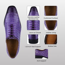 Load image into Gallery viewer, Walter Small Croco Leather Lace up Oxford Dress shoes