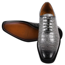 Load image into Gallery viewer, Walter Small Croco Leather Lace up Oxford Dress shoes