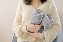 Load image into Gallery viewer, Warm Fluffy Slippers Women Cozy Faux Fur Cross Indoor Floor Slides Flat Soft Furry Flip Flops Fuzzy Slippers Cross Band Fluffy Slippers Faux Fur Slippers Plush House Open Toe Cozy Slippers For Women