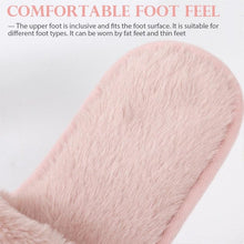 Load image into Gallery viewer, Warm Fluffy Slippers Women Faux Fur Slipper Indoor Floor Slides Flat Soft Furry House Shoes Heart Shape Flip Flops Faux Fur Memory Foam Cozy Flat Spa Slide Slippers Comfy Open Toe Design