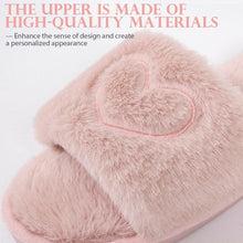 Load image into Gallery viewer, Warm Fluffy Slippers Women Faux Fur Slipper Indoor Floor Slides Flat Soft Furry House Warm Comfortable Fuzzy Furry Bedroom Slippers Indoor Cozy Memory Foam Anti-Slip Flip Flops